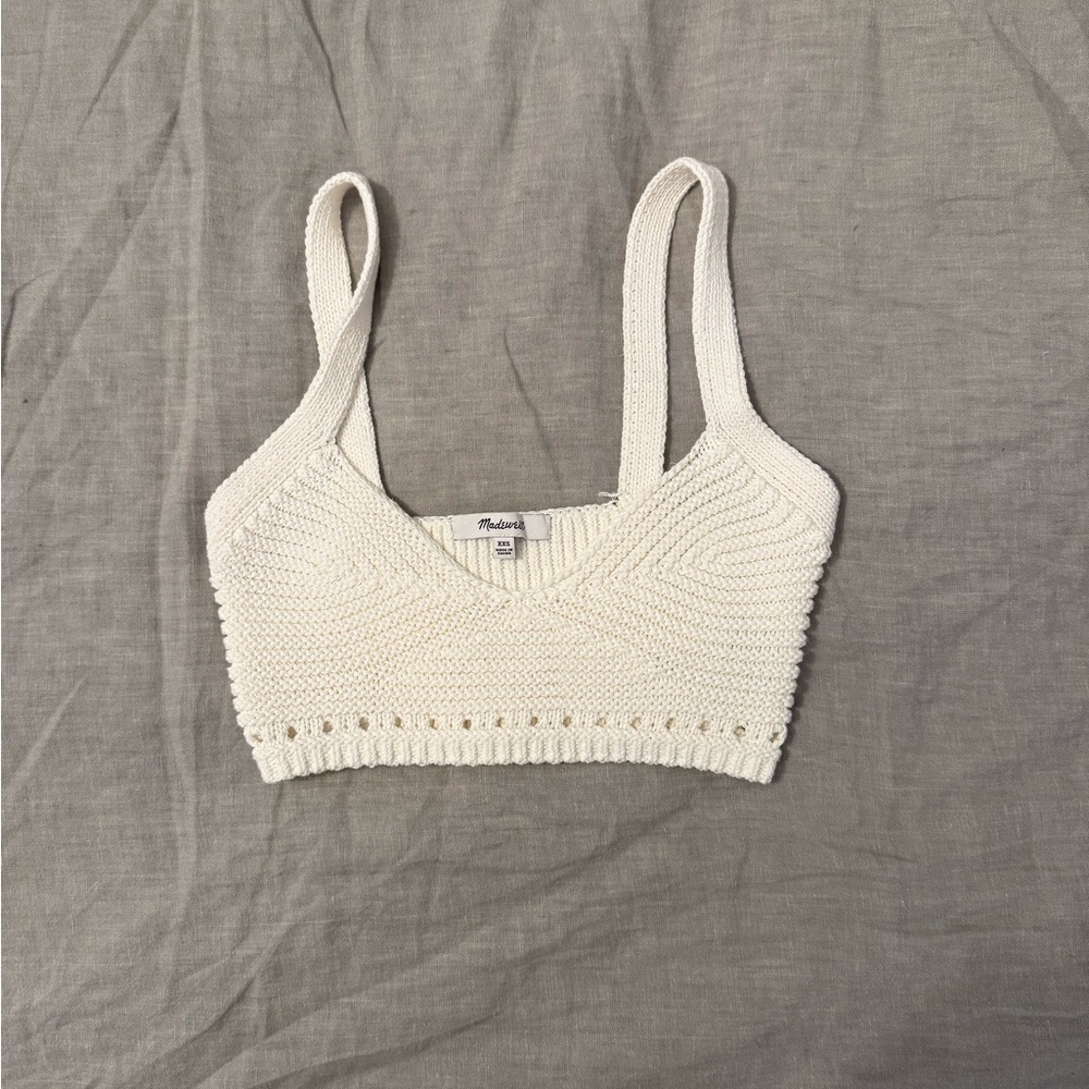 Madewell Cream Knit Crop Top
